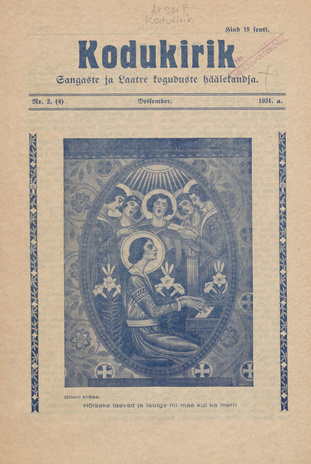 Kodukirik : Sangaste ja Laatre koguduste häälekandja ; 2 1931-12