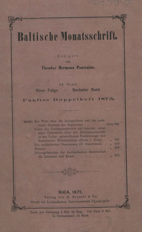 Baltische Monatsschrift ; 5 1875