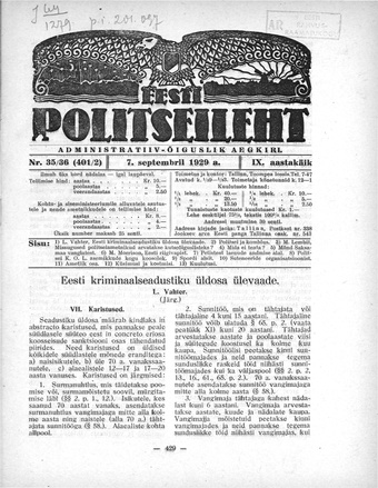 Eesti Politseileht ; 35-36 1929