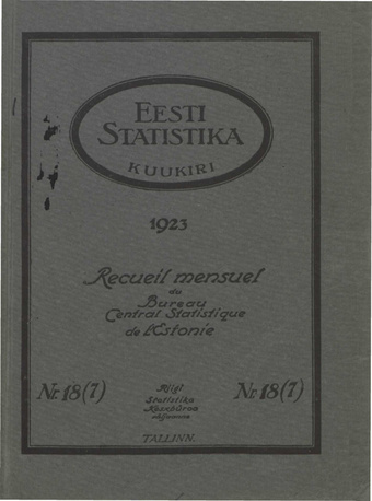 Eesti Statistika : kuukiri ; 18 (7) 1923