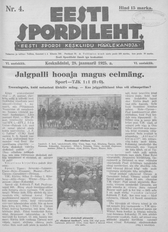 Eesti Spordileht ; 4 1925-01-28