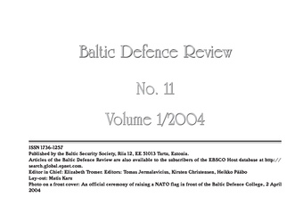 Baltic defence review ; no. 11 (1/2004)