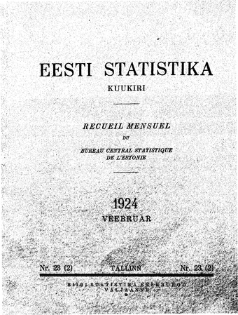 Eesti Statistika : kuukiri ; 23 (2) 1924-02