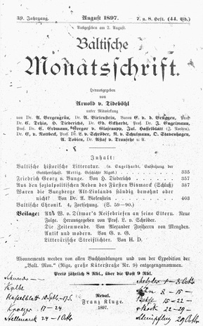 Baltische Monatsschrift ; 7-8 1897-08