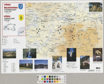 Võru maakonna turismikaart = tourist map ; Võru linnaplaan = town map 