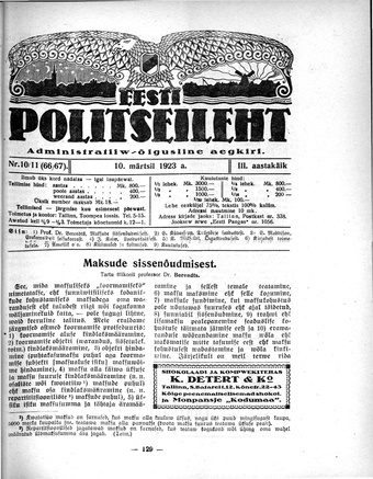 Eesti Politseileht ; 10-11 1923