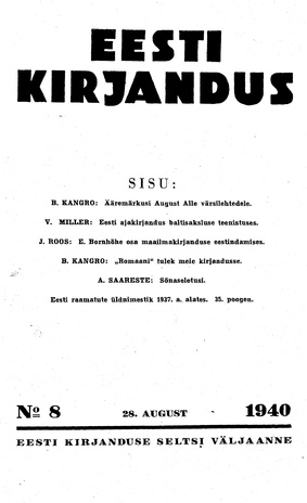 Eesti Kirjandus ; 8 1940
