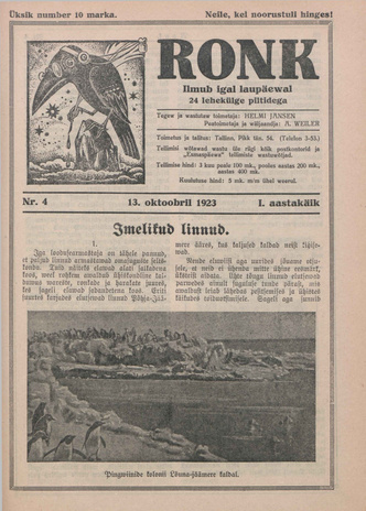 Ronk : perekonna ja noorsoo ajakiri ; 4 1923-10-13