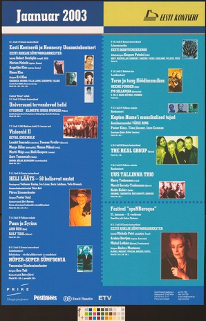 Jaanuar 2003 : kontserdid Tallinnas