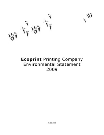 Environmental report of printing company Ecoprint ; 2009