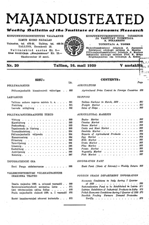 Majandusteated ; 20 1939-05-16