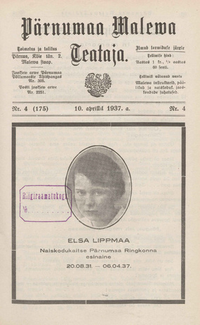 Pärnumaa Maleva Teataja ; 4 (175) 1937-04-10