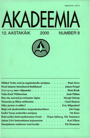 Akadeemia ; 8 2000