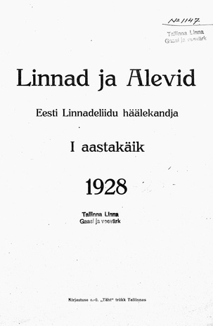 Linnad ja Alevid ; 1 1927-12