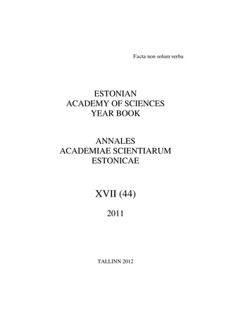 Estonian Academy of Sciences year book ; 17 (44) 2011