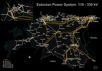 Estonian power system 110-330 kV : [skeemkaart] 