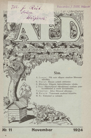 Aed : aianduse ajakiri ; 11 1924-11