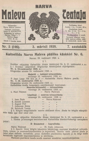 Narva Maleva Teataja ; 5 (146) 1938-03-03