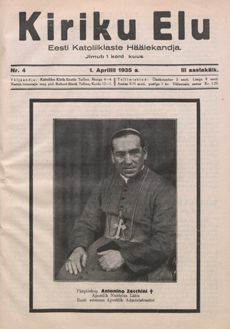 Kiriku Elu : Eesti Katoliiklaste Häälekandja ; 4 1935-04-01