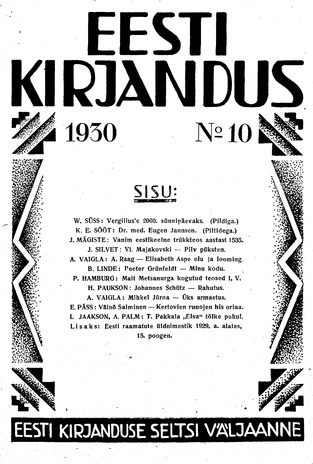 Eesti Kirjandus ; 10 1930