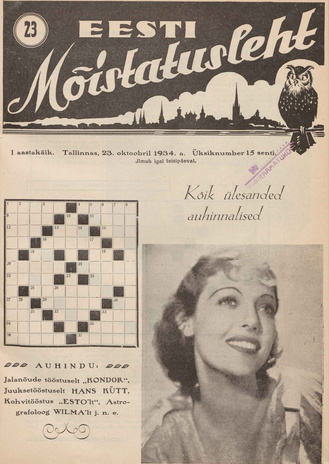 Eesti Mõistatusleht ; 23 1934-10-23