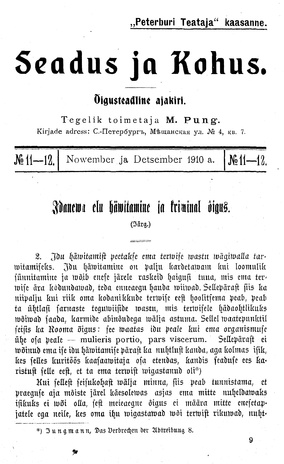 Seadus ja Kohus ; 11-12 1910-11/12