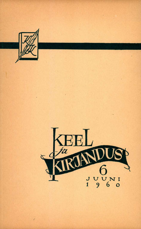 Keel ja Kirjandus ; 6 1960-06