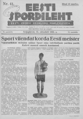 Eesti Spordileht ; 41 1925-10-15