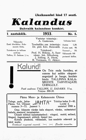 Kalandus ; 5 1933-04