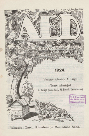 Aed : aianduse ajakiri ; sisukord 1924