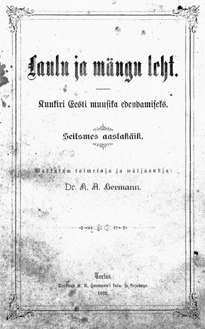 Laulu ja mängu leht ; 1 1891-01