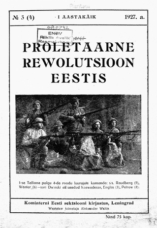 Proletaarne Rewolutsioon Eestis ; 3 (4) 1927