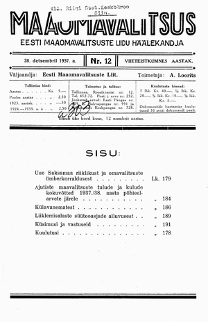 Maaomavalitsus ; 12 1937-12-28