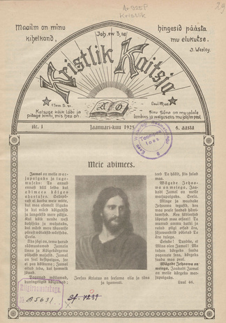 Kristlik Kaitsja : Eesti metodistide häälekandja ; 1 1925-01