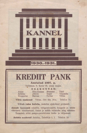 Teater Kannel ... : [hooaeg] ; 1930-1931
