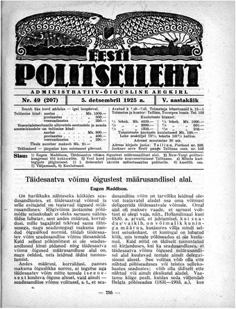 Eesti Politseileht ; 49 1925