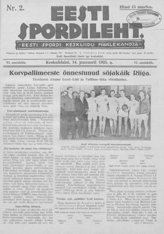 Eesti Spordileht ; 2 1925-01-14