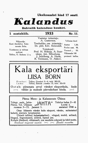 Kalandus ; 11 1933-11