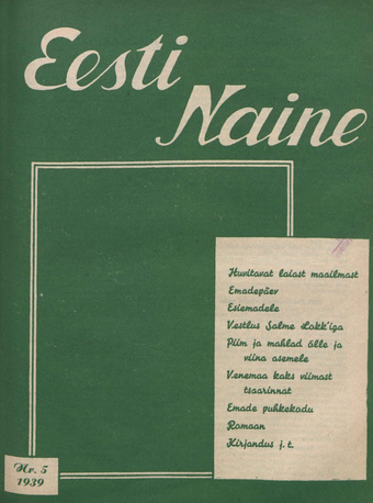 Eesti Naine : naiste ja kodude ajakiri ; 5 1939-05-02