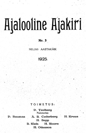 Ajalooline Ajakiri ; 3 1925