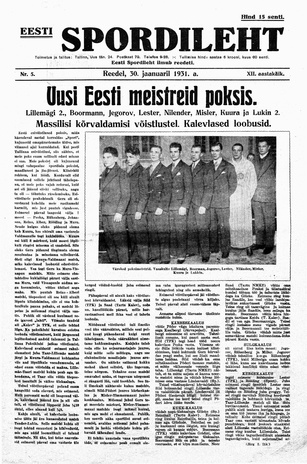 Eesti Spordileht ; 5 1931-01-30
