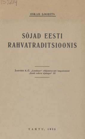 Sõjad eesti rahvatraditsioonis