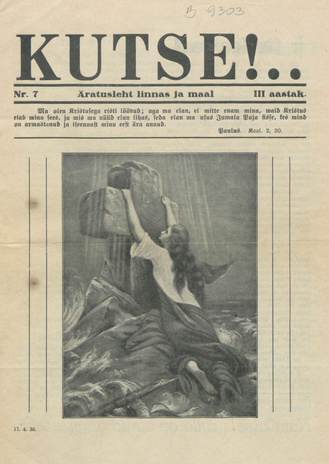 Kutse! : äratusleht linnas ja maal ; 7 1936-04-17
