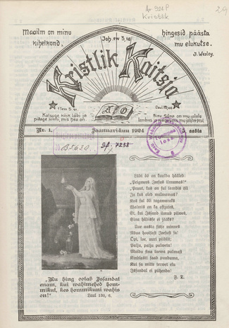 Kristlik Kaitsja : Eesti metodistide häälekandja ; 1 1924-01