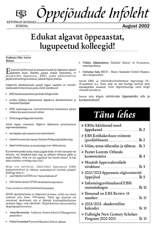 Õppejõudude Infoleht ; 2002-08