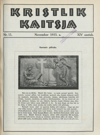 Kristlik Kaitsja : Eesti metodistide häälekandja ; 11 1933-11