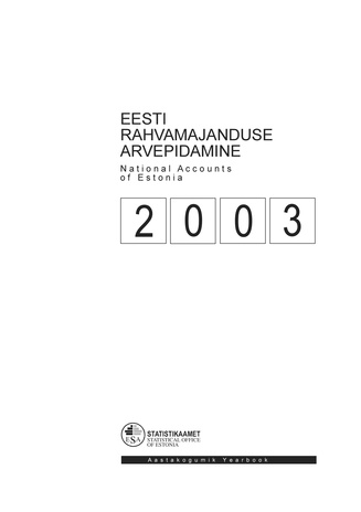 Eesti rahvamajanduse arvepidamine ; 2003