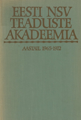Eesti NSV Teaduste Akadeemia aastail 1965-1972