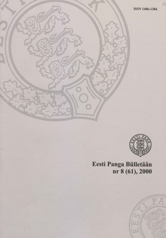 Eesti Panga Bülletään ; 8 (61) / 2000