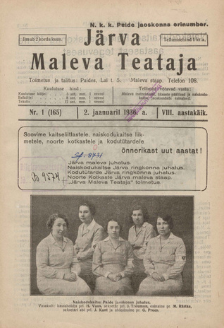 Järva Maleva Teataja ; 1 (165) 1936-01-02